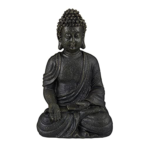 Relaxdays Buddha Figur Sitzend 30 Cm Gartenfigur Dekofigur