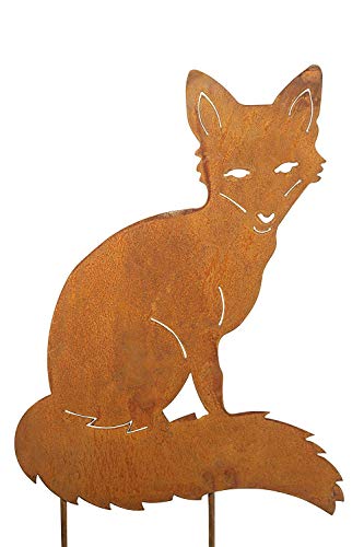 Bornh Ft Gartenstecker Fuchs Metall Edelrost Gartendeko Gartenstecker