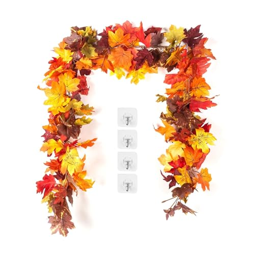 Kaszoo Herbstgirlande K Nstlich 2 St Ck Ahornbl