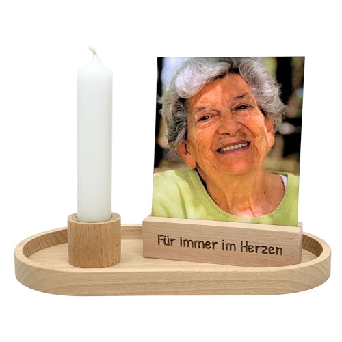 Gedenkset Mit Kerzenhalter Kartenhalter Erinnerung An Verstorbene Graviert