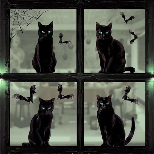 Alegre Halloween Fensteraufkleber 6 Bl Tte Fledermaus Katze
