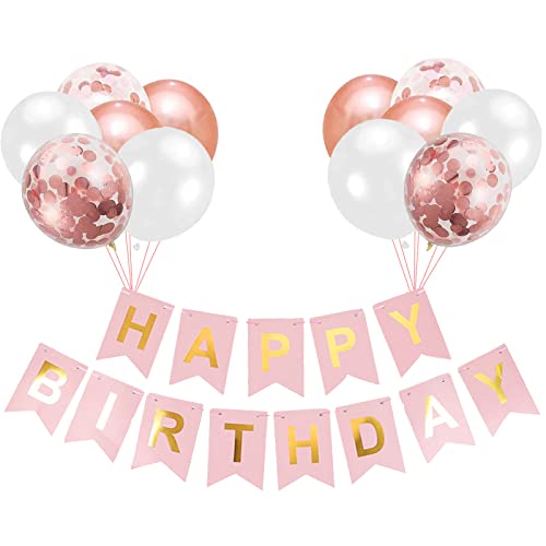 Luftballons Geburtstag Dekoration Set Ros Gold Geburtstagsdeko Happy
