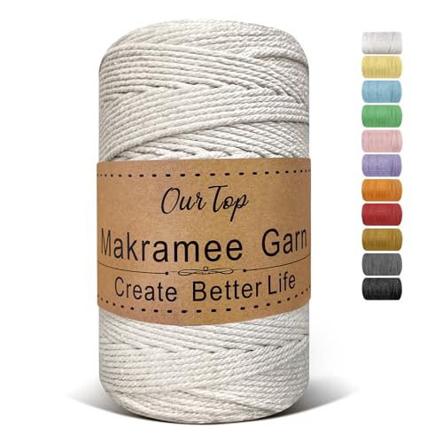 Ourtop Premium Makramee Garn Natur 3mm X 300m