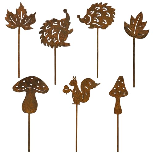 Bofunx 7 St Ck Rost Gartenstecker Herbst Gartendeko