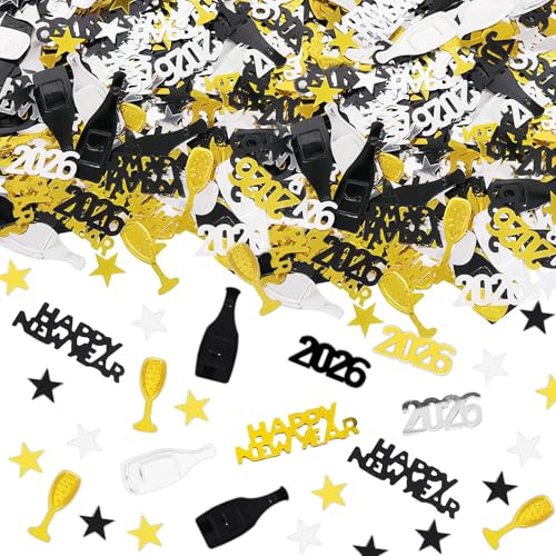 Silvester Deko 2026 Konfetti Happy New Year Deko
