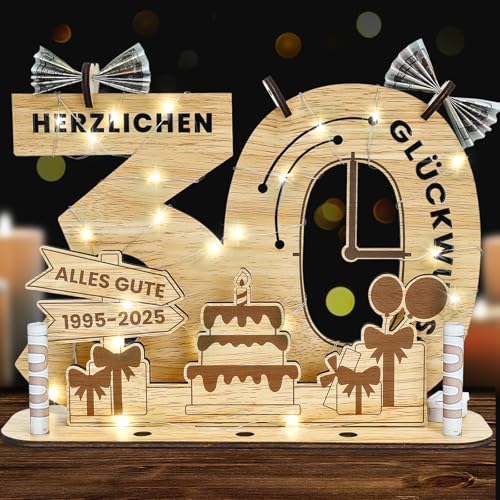 Belillpipi 2025 Originelle 30 Geburtstag Deko Geburtstag Holz