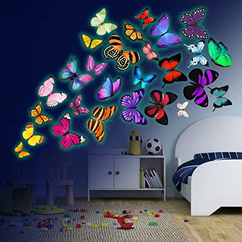 Leuchtende Wandtattoo Schmetterlinge Leuchtend Wandaufkleber Schmetterlinge Deko Schmetterling