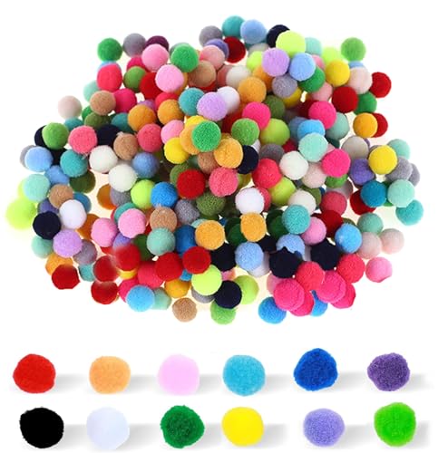 Pompons Zum Basteln 500 St Ck 1cm Bunt
