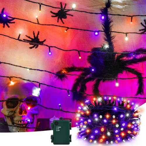 Etopgo Halloween Dekorationen Lichterkette 5m 50led Orange Lila