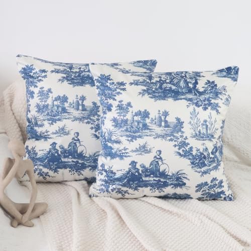 Niulaa Luxus Samt Kissenbezug 50x50 Blau 2er Set