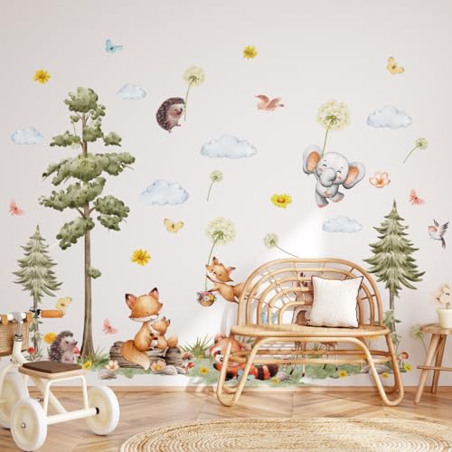 Waldtiere Wandtattoo Kinderzimmer Wandbilder Wandsticker Kinderzimmer Jungen M