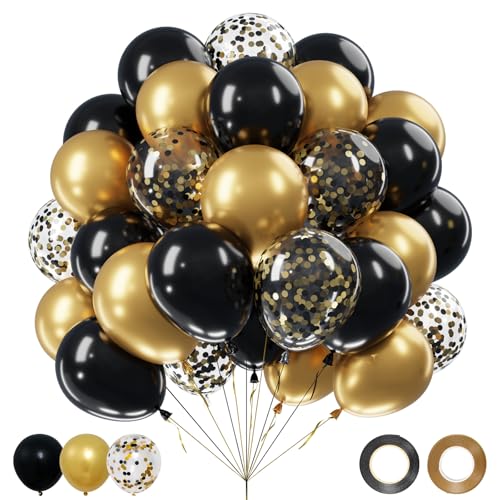 Luftballons Hochzeit Schwarz Gold 62 St Ck Party