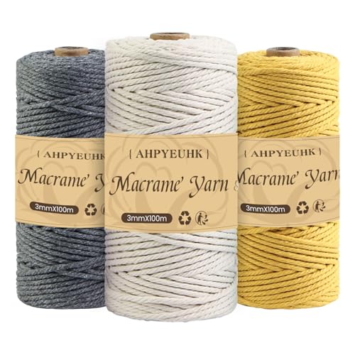 Makramee Garn 3mm X 100m 3 Stuck Makramee