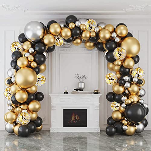 Ballon Girlande Schwarz Gold Luftballons Girlande Mit 127