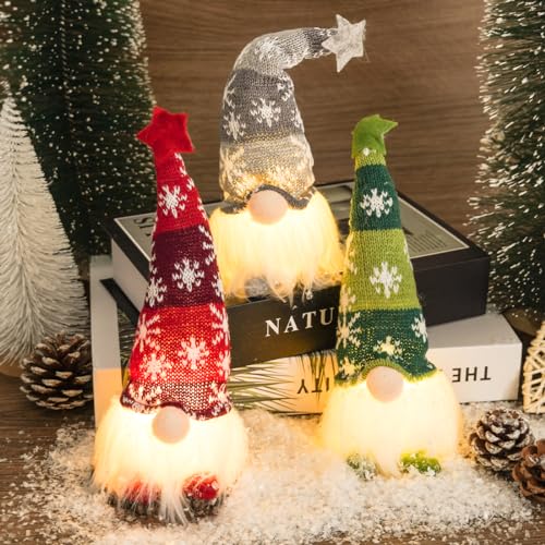 3 St Ck Weihnachtsdeko Wichtel Weihnachtswichtel Beleuchtet Weihnachtszwerg
