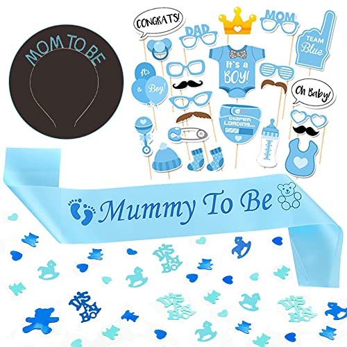 Blau Baby Shower Deko Set Junge Babyparty Dekoration