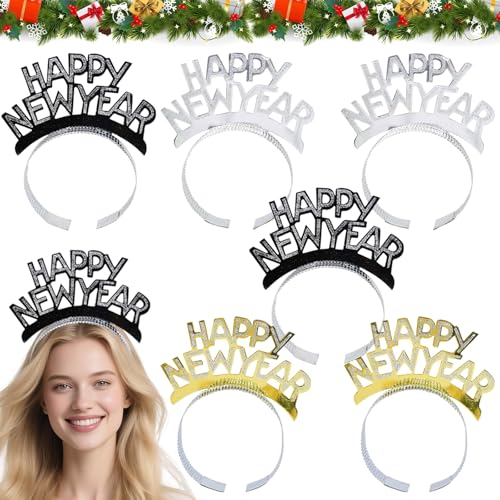 6 St Ck Silvester Haarreif 2026 Happy New