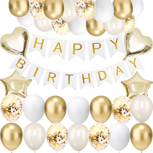 Geburtstagsdeko Gold Sand Wei Party Deko Happy Birthday