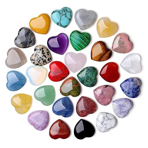 Xiannvxi 30pcs Kristalle Herz Valentinstag Edelsteine Herzen Steine