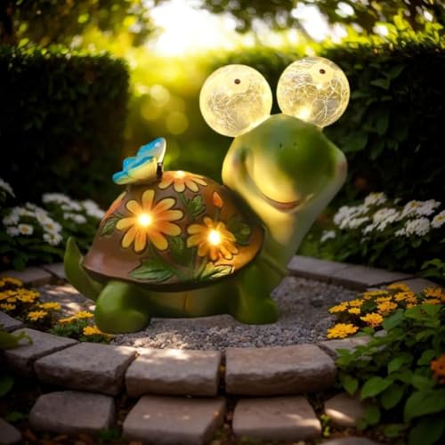 Anteroof Solar Gartenfiguren Schildkr Te Gartendeko F R