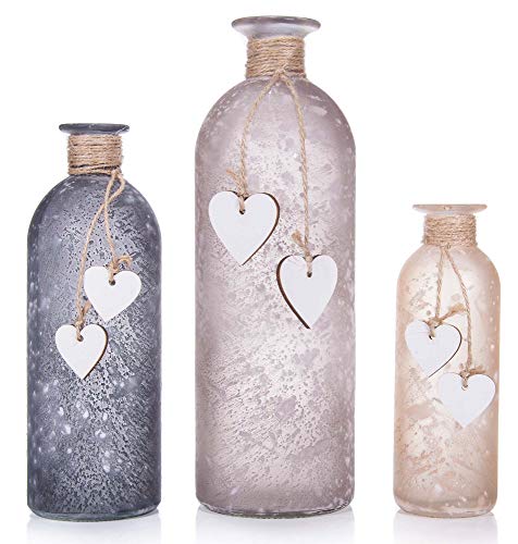 Frank Flechtwaren 3er Set Deko Vasen Mit Herzchen