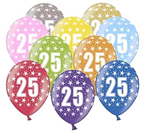 10 Kunterbunte Luftballons 25 Geburtstag Ballons Made In