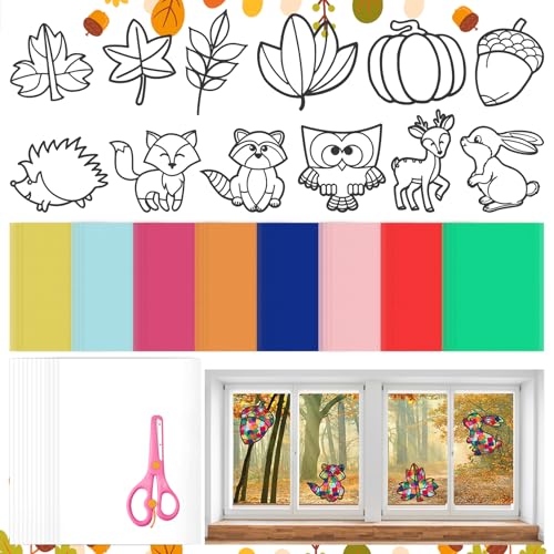 Kaisibum 12 St Ck Fensterbilder Herbst Bastelset Kinder