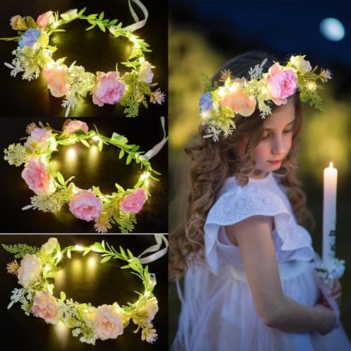 Herbst Led Blumenkranz Stirnband 3 St Ck Blumenkranz
