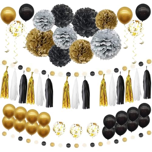 Lyivisk 57 St Ck Schwarz Gold Silber Party