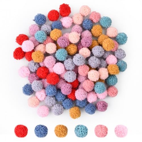 100 Bunte Pompons Zum Basteln 2cm Filzkugeln Bunt