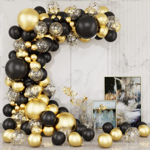 Luftballons Girlande Gold Schwarz 121st Ck Luftballons Geburtstag