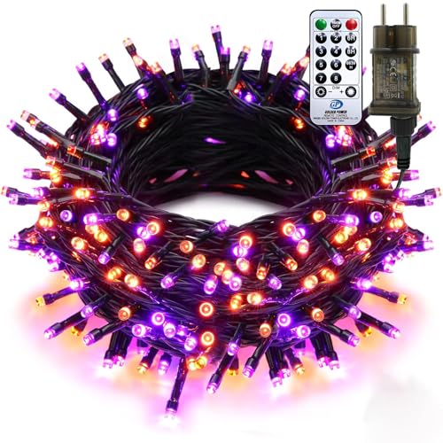 Auting Halloween Deko 25m 200leds Halloween Lichterkette Lila