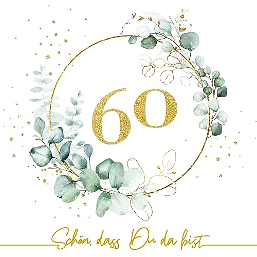 20 Servietten 60 Geburtstag Eukalyptus Als Tischdeko Mit