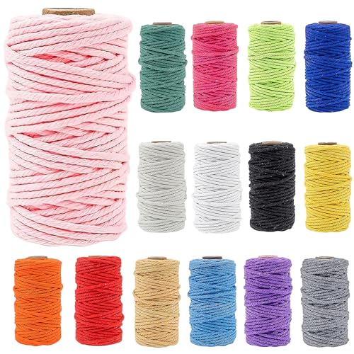 15 Rollen Makramee Garn 3mm X 30m Bunte