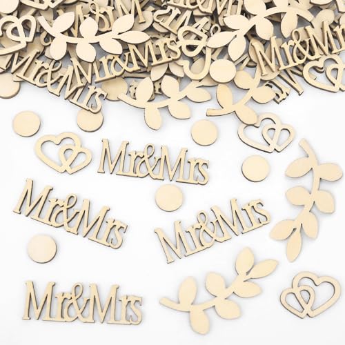 Goldrock Mr Und Mrs Konfetti Holzherzen Deko Hochzeit
