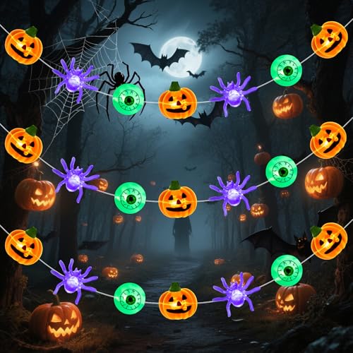 Isisyu Halloween Deko Lichterkette Halloween Lichterkette Batterie 3m