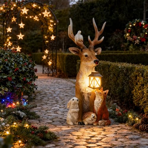 Yeahboom Weihnachtsdeko Hirsch Mit Led Laterne Weihnachtsdeko Aussen