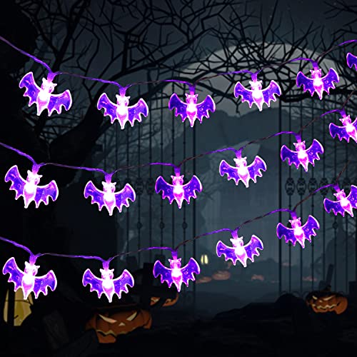 Jofony Halloween Fledermaus Lichterkette Lila Lichter F R