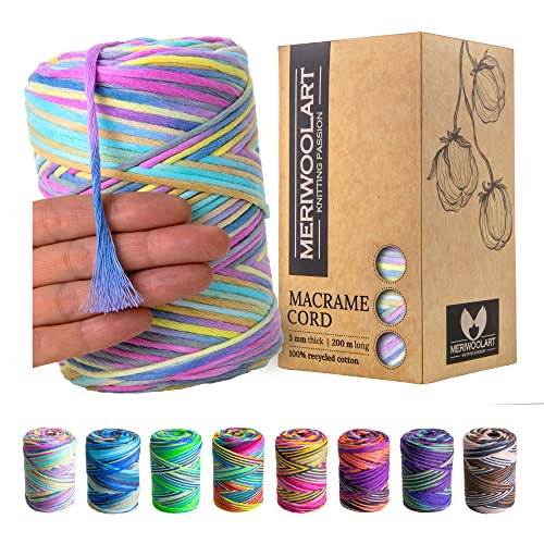 Meriwoolart Premium Makramee Garn Makramee Baumwollgarn 3mm X