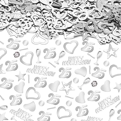 Ovanda Silberhochzeit Deko Konfetti Silberfarbenes Konfetti F R
