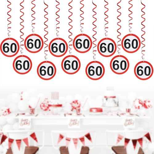 Girlande 60 Geburtstag Deko 12 St Ck Verkehrsschild
