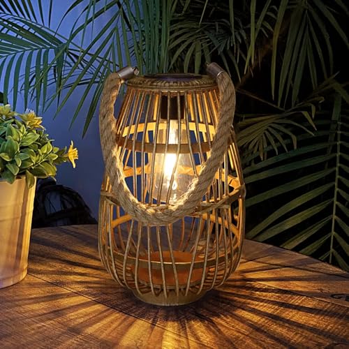 Pearlstar Rattan Solarleuchte H Ngend Solar Laterne F