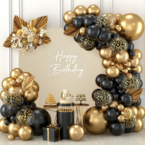 Luftballon Girlande Schwarz Gold 110 Pcs Schwarze Gold