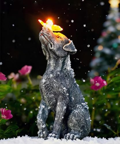 Yeomoo Hund Figuren Mit Schmetterling Solar Deko F