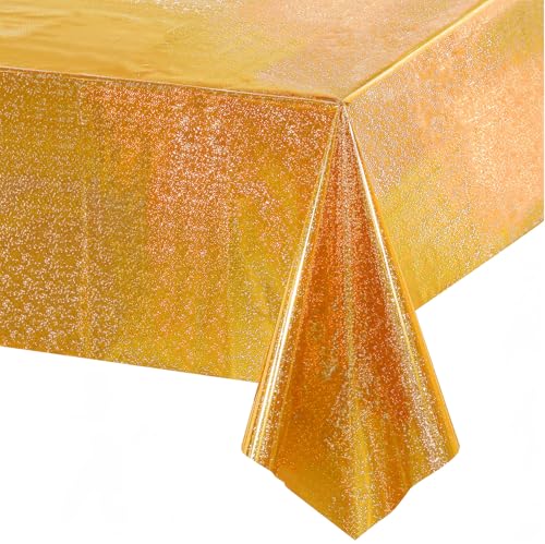 Silvester Party Tischdecke Gold Glitzer Geburtstag Tischdecken Foil