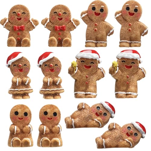 12 St Ck Mini Lebkuchenmann Dekorationen Aus Kunstharz