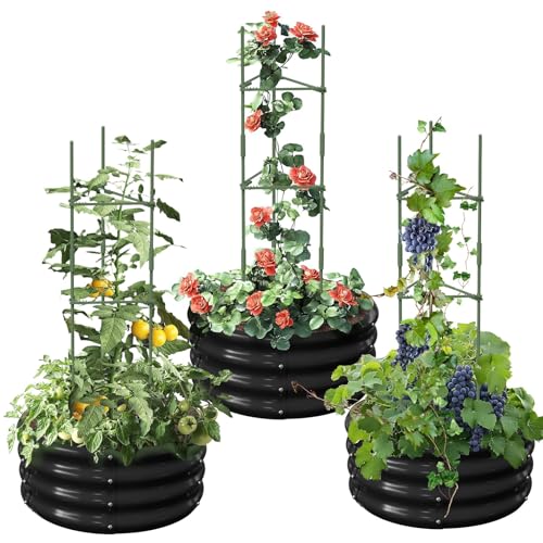 Sunyrisy 3er Set Rund Hochbeet Metall F R