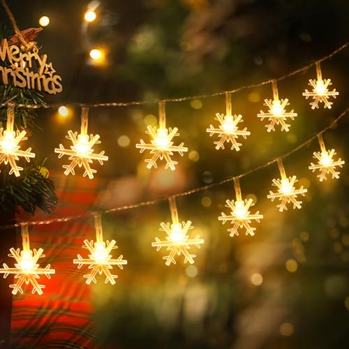 Cnmtcco Lichterketten Schneeflocken 6m Mit 40 Leds Fairy