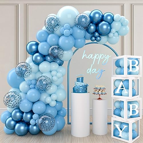 Babyparty Deko Junge Luftballon Girlande Blau Mit Baby