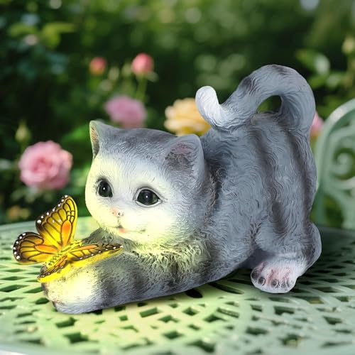 Pawfly Solar Garten Skulpturen Solar Garten Deko Katzen